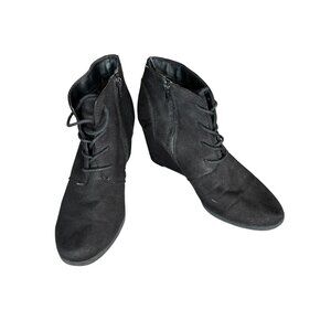 American Rag Womens Black Suede Wedge Ankle Boots Size 11